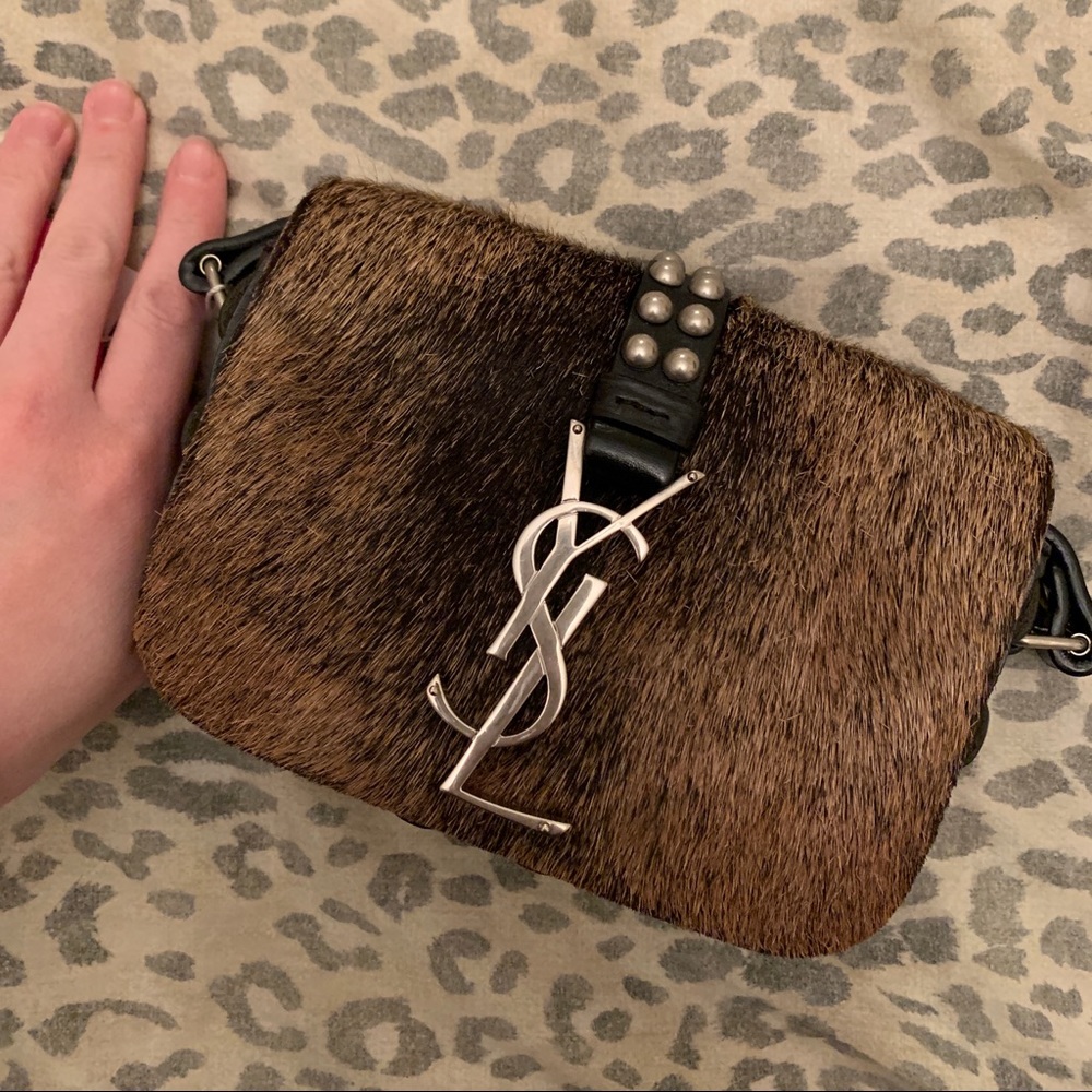 YSL fur crossbody